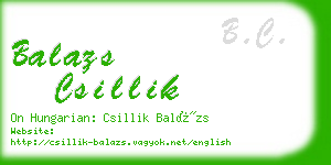 balazs csillik business card